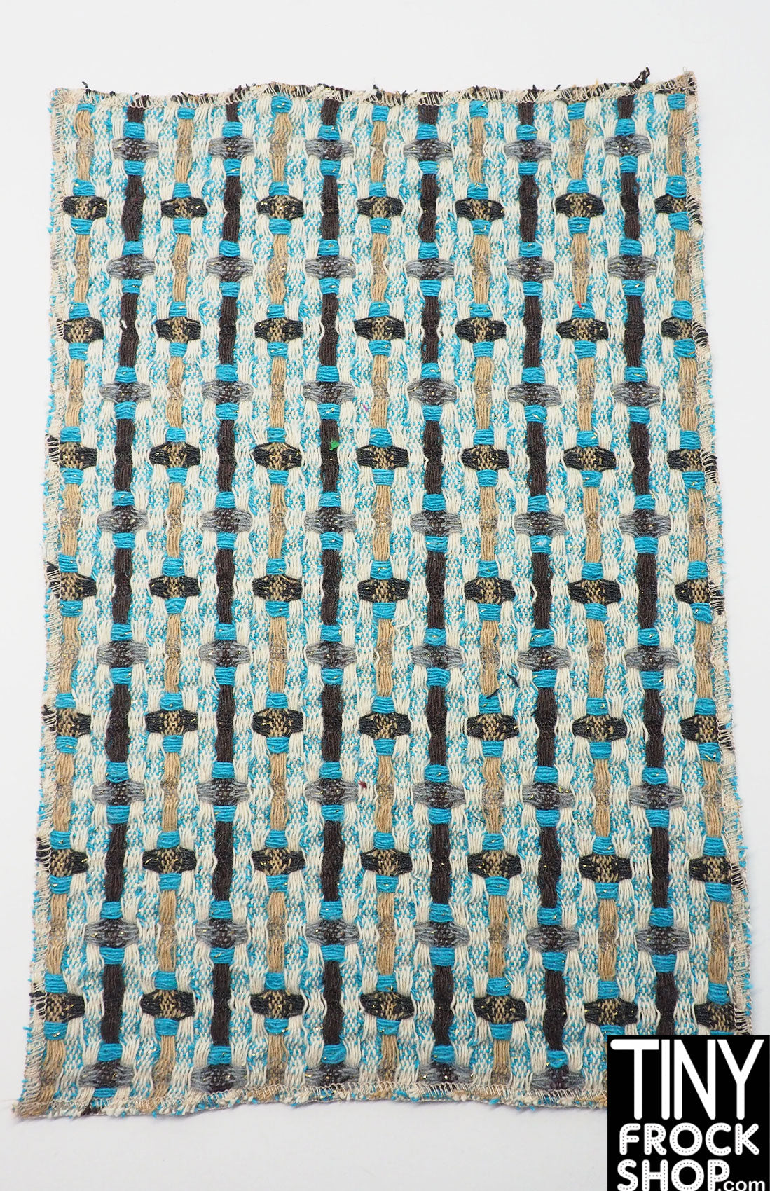 12" Fashion Doll Metallic Basket Weaver Area Rug by TINY FROCK